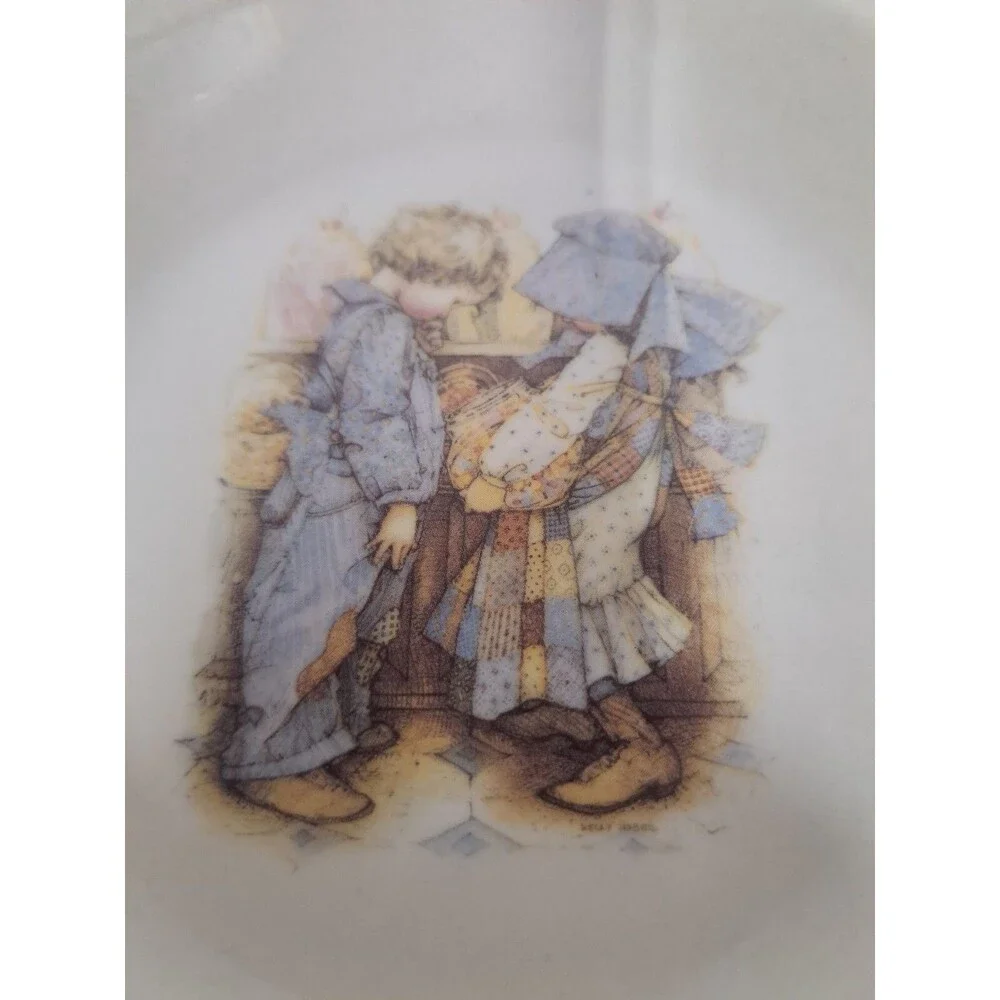 Vintage Holly Hobbie Blue Girl Made In Japan Decorative Plate